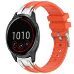 For Garmin Vivoactive 4 22mm Quick Release Silver Buckle Royal Silicone Watch Band(Orange)