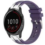 For Garmin Vivoactive 4 22mm Quick Release Silver Buckle Royal Silicone Watch Band(Purple)