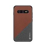 PINWUYO Honors Series Shockproof PC + TPU Protective Case for Galaxy S10(Brown)