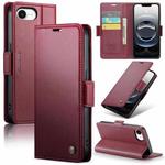 For iPhone 16e CaseMe 023 Butterfly Buckle Litchi Texture RFID Anti-theft Leather Phone Case(Red)
