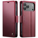 For iPhone 17 Pro Max CaseMe 023 Butterfly Buckle Litchi Texture RFID Anti-theft Leather Phone Case(Red)