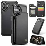 For iPhone 16 Plus CaseMe C22 Card Slots Holder RFID Anti-theft Phone Case(Black)