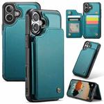 For iPhone 16 Plus CaseMe C22 Card Slots Holder RFID Anti-theft Phone Case(Green)