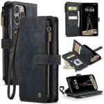 For iPhone 16 Pro Max CaseMe C30 Card Slots Zipper Wallet Leather Phone Case(Black)