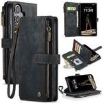 For iPhone 16 CaseMe C30 Card Slots Zipper Wallet Leather Phone Case(Black)