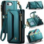 For iPhone 16e CaseMe C36 Card Slots Zipper Wallet RFID Anti-theft Leather Phone Case(Blue)