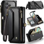 For iPhone 17 Pro Max CaseMe C36 Card Slots Zipper Wallet RFID Anti-theft Leather Phone Case(Black)