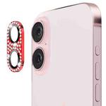 For iPhone 16 / 16 Plus ENKAY Hat-Prince Blink Diamond Camera Lens Aluminium Alloy Tempered Glass Film(Red)