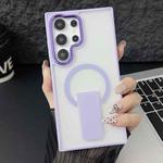 For Samsung Galaxy S24 Ultra 5G Acrylic Hybrid TPU MagSafe Holder Phone Case(Lavender Purple)