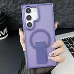 For Samsung Galaxy S24+ 5G Acrylic Hybrid TPU MagSafe Holder Phone Case(Dark Night Purple)