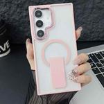 For Samsung Galaxy S24+ 5G Acrylic Hybrid TPU MagSafe Holder Phone Case(Pink)