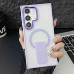 For Samsung Galaxy S24 5G Acrylic Hybrid TPU MagSafe Holder Phone Case(Lavender Purple)