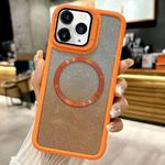 For iPhone 11 Pro Max CD-grain Gradient Glitter Magsafe Acrylic Hybrid TPU Phone Case(Orange)