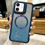 For iPhone 12 CD-grain Gradient Glitter Magsafe Acrylic Hybrid TPU Phone Case(Blue)