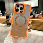 For iPhone 12 Pro MaX CD-grain Gradient Glitter Magsafe Acrylic Hybrid TPU Phone Case(Orange)