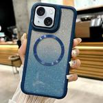 For iPhone 15 Plus CD-grain Gradient Glitter Magsafe Acrylic Hybrid TPU Phone Case(Blue)