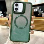 For iPhone 16 Plus CD-grain Gradient Glitter Magsafe Acrylic Hybrid TPU Phone Case(Green)