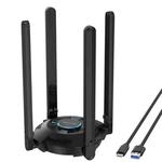 WAVLINK WN695X2 AX5400 USB WiFi 6 Dongle 4 Antennas Receiver Tri-Band Wireless Adapter