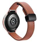 For Samsung Galaxy Watch Active 2  Slim Magnetic Buckle 20mm Microfiber Leather Watch Band(Mocha Brown)