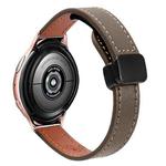 For Samsung Galaxy Watch Active 2  Slim Magnetic Buckle 20mm Microfiber Leather Watch Band(Caramel Macchiato)