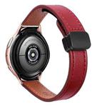 For Samsung Galaxy Watch Active 2  Slim Magnetic Buckle 20mm Microfiber Leather Watch Band(Wine Red)