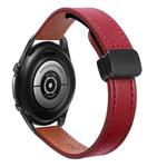 For Samsung Galaxy Watch3 41mm Slim Magnetic Buckle 20mm Microfiber Leather Watch Band(Wine Red)