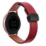 For Samsung Galaxy Watch Active Slim Magnetic Buckle 20mm Microfiber Leather Watch Band(Wine Red)