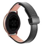 For Samsung Galaxy Watch Active Slim Magnetic Buckle 20mm Microfiber Leather Watch Band(Black)