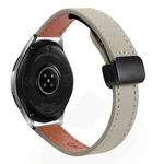 For Samsung Galaxy Watch 42mm Slim Magnetic Buckle 20mm Microfiber Leather Watch Band(Calf Elephant Gray)