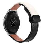 For Samsung Galaxy Watch 42mm Slim Magnetic Buckle 20mm Microfiber Leather Watch Band(Black+Apricot)