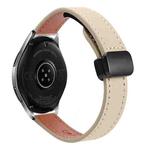 For Samsung Galaxy Watch 42mm Slim Magnetic Buckle 20mm Microfiber Leather Watch Band(Cream Apricot)