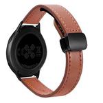 For Samsung Gear S2 Classic Slim Magnetic Buckle 20mm Microfiber Leather Watch Band(Mocha Brown)