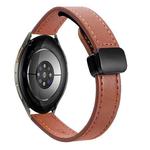 For Samsung Galaxy Watch 7 40 / 44mm Slim Magnetic Buckle 20mm Microfiber Leather Watch Band(Mocha Brown)