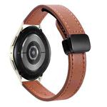 For Samsung Galaxy Watch 6 40 / 44mm Slim Magnetic Buckle 20mm Microfiber Leather Watch Band(Mocha Brown)