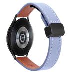 For Samsung Galaxy Watch 4 Classic 42 / 46mm Slim Magnetic Buckle 20mm Microfiber Leather Watch Band(Lavender)