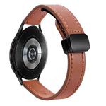 For Samsung Galaxy Watch 4 Classic 42 / 46mm Slim Magnetic Buckle 20mm Microfiber Leather Watch Band(Mocha Brown)