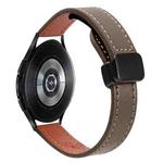 For Samsung Galaxy Watch 4 Classic 42 / 46mm Slim Magnetic Buckle 20mm Microfiber Leather Watch Band(Caramel Macchiato)