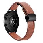 For Huawei Watch GT 3 42mm Slim Magnetic Buckle 20mm Microfiber Leather Watch Band(Mocha Brown)