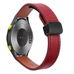 For Huawei Watch 2 Slim Magnetic Buckle 20mm Microfiber Leather Watch Band(Wine Red)