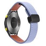 For Huawei Watch 2 Slim Magnetic Buckle 20mm Microfiber Leather Watch Band(Lavender)