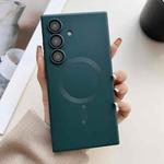 For Samsung Galaxy S25+ 5G Metallic Paint Magsafe Liquid TPU Phone Case(Green)