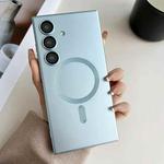 For Samsung Galaxy S25+ 5G Metallic Paint Magsafe Liquid TPU Phone Case(Blue)