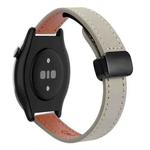 For Amazfit GTR Mini Slim Magnetic Buckle 20mm Microfiber Leather Watch Band(Calf Elephant Gray)