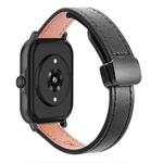 For Amazfit GTS 2e Slim Magnetic Buckle 20mm Microfiber Leather Watch Band(Black)