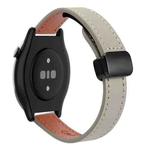 For Amazfit GTR 42mm Slim Magnetic Buckle 20mm Microfiber Leather Watch Band(Calf Elephant Gray)