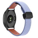 For Garmin Forerunner 165 Slim Magnetic Buckle 20mm Microfiber Leather Watch Band(Lavender)