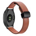 For Garmin Forerunner 165 Slim Magnetic Buckle 20mm Microfiber Leather Watch Band(Mocha Brown)