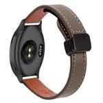 For Garmin Forerunner 165 Slim Magnetic Buckle 20mm Microfiber Leather Watch Band(Caramel Macchiato)