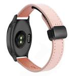 For Garmin Forerunner 165 Music Slim Magnetic Buckle 20mm Microfiber Leather Watch Band(Sakura Pink)