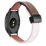 For Garmin Forerunner 165 Music Slim Magnetic Buckle 20mm Microfiber Leather Watch Band(Apricot+Caramel Macchiato)